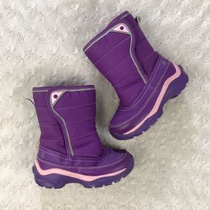 Lands’ End Purple Snow Boots Little Girl Size 8M